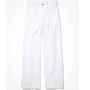 AE Super High Waste White Wide Leg Pants
